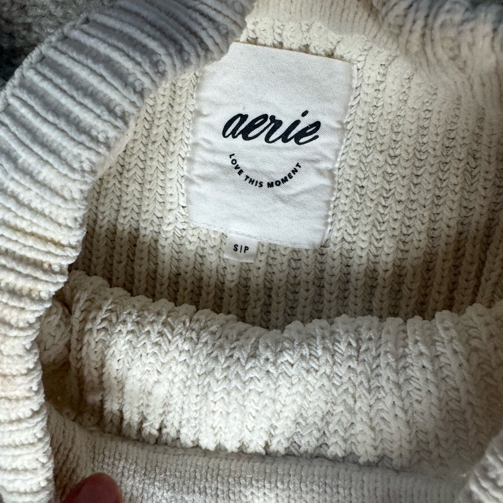 Aerie Cream Oversized Knit Sweater - Picture 2 of 3